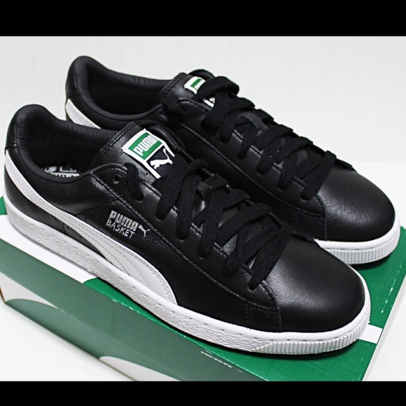 puma basket classic black leather